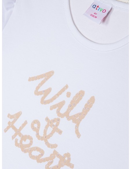 ATIVO - Tee-shirt blanc Wild at Heart 4 - 10 ans pas cher| La Boite de Magie Nice