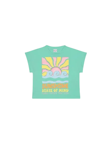 ATIVO - Tee-shirt Sunshine bleu eau 4 - 12 ans