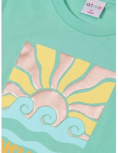 ATIVO - Tee-shirt Sunshine bleu eau 4 - 12 ans 2