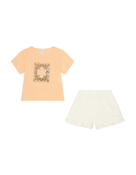 ATIVO - Ensemble short Angel rose peche 4 - 14 ans