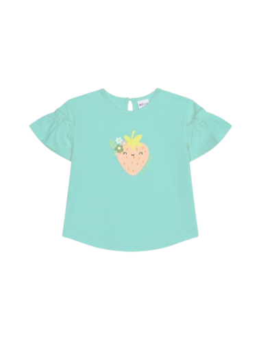 ATIVO - Tee-shirt Cute Strauberry bleu eau 6 - 36 mois