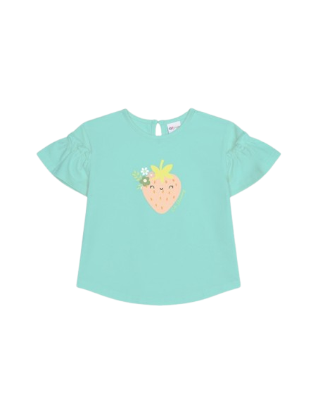 ATIVO - Tee-shirt Cute Strauberry bleu eau 6 - 36 mois