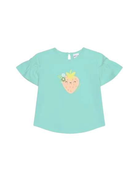 ATIVO - Tee-shirt Cute Strauberry bleu eau 6 - 36 mois
