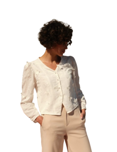 BAHE - Chemise Lulumary papillon blanc cassé
