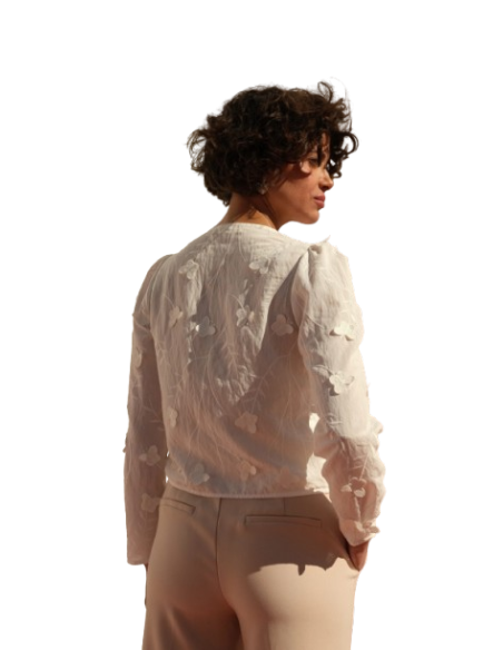 BAHE - Chemise Lulumary papillon blanc cassé pas cher| La Boite de Magie Nice