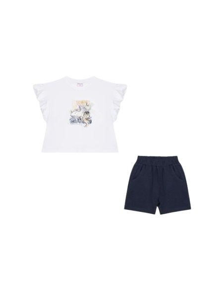 ATIVO - Ensemble Flowers short marine 4 - 14 ans