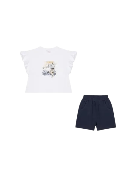 ATIVO - Ensemble Flowers short marine 4 - 14 ans