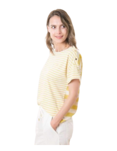 EOM - Mariniere FMACHIC2 fond grège rayé jaune