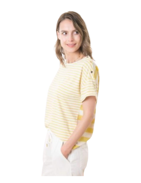 EOM - Mariniere FMACHIC2 fond grège rayé jaune