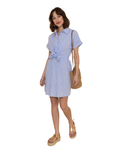 BAHE -Robe blue ciel rayé