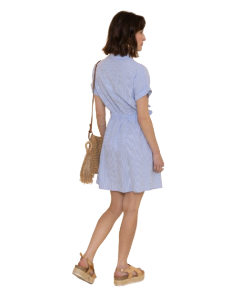 BAHE -Robe blue ciel rayé pas cher | La Boîte de Magie Nice