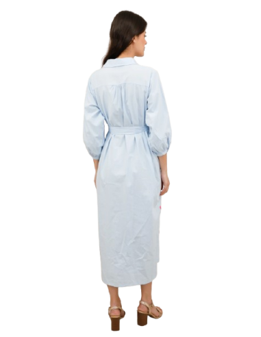 BAHE - Robe bleu imprimé fuchsia pas cher| La Boite de Magie Nice