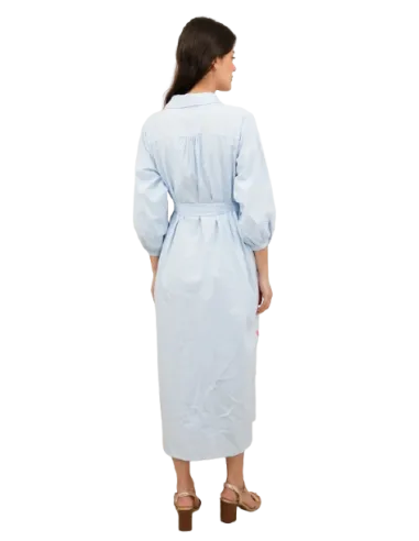 BAHE - Robe bleu imprimé fuchsia pas cher| La Boite de Magie Nice