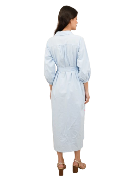 BAHE - Robe bleu imprimé fuchsia pas cher| La Boite de Magie Nice