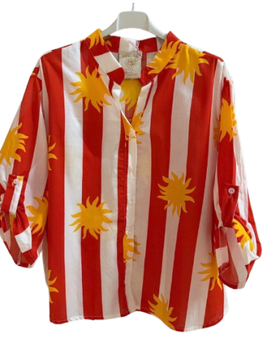 BAHE - Chemise Soleil rayé rouge pas cher| La Boite de Magie Nice