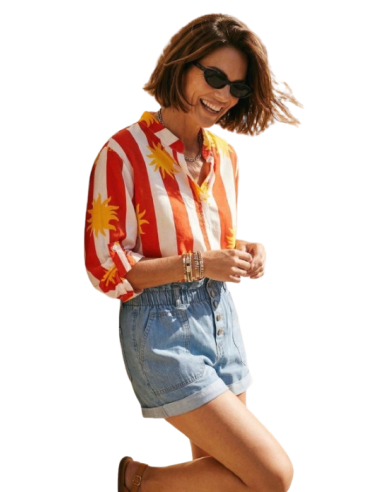 BAHE - Chemise Soleil rayé rouge