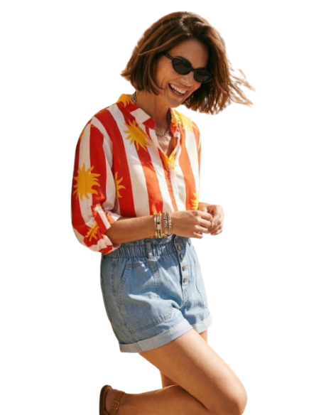 BAHE - Chemise Soleil rayé rouge