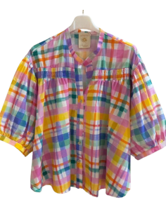 BAHE - Chemise carreaux rose 2