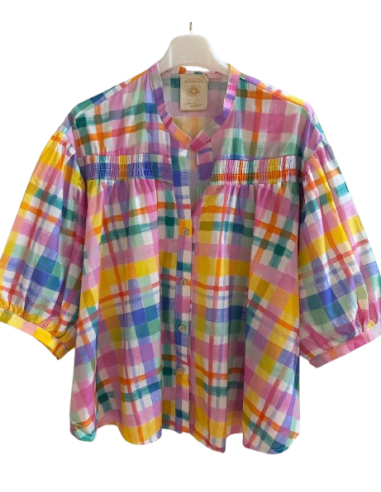 BAHE - Chemise carreaux rose pas cher| La Boite de Magie Nice