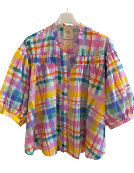 BAHE - Chemise carreaux rose pas cher| La Boite de Magie Nice