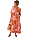 BAHE - Robe  fleurs orange