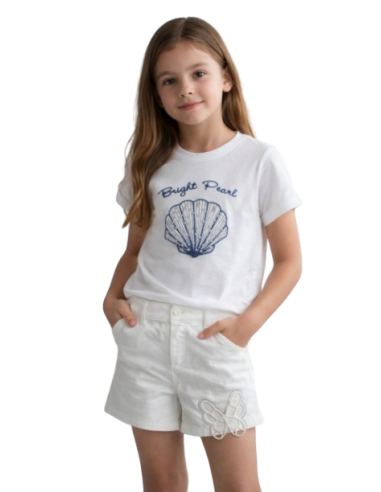 ELENA - Short papillon blanc 4 - 8 ans
