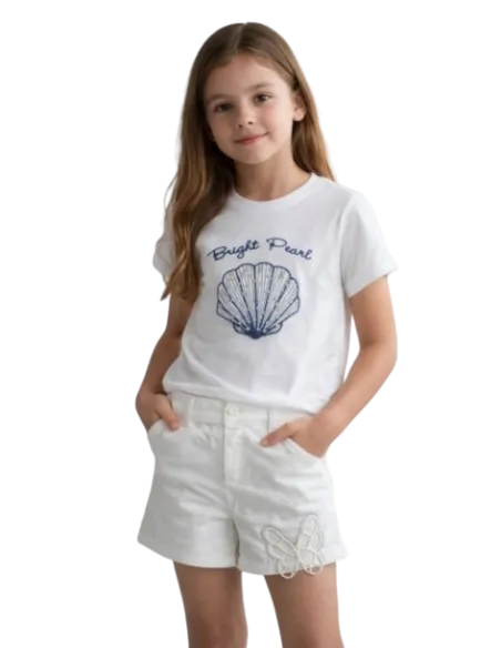 ELENA - Short papillon blanc 4 - 8 ans