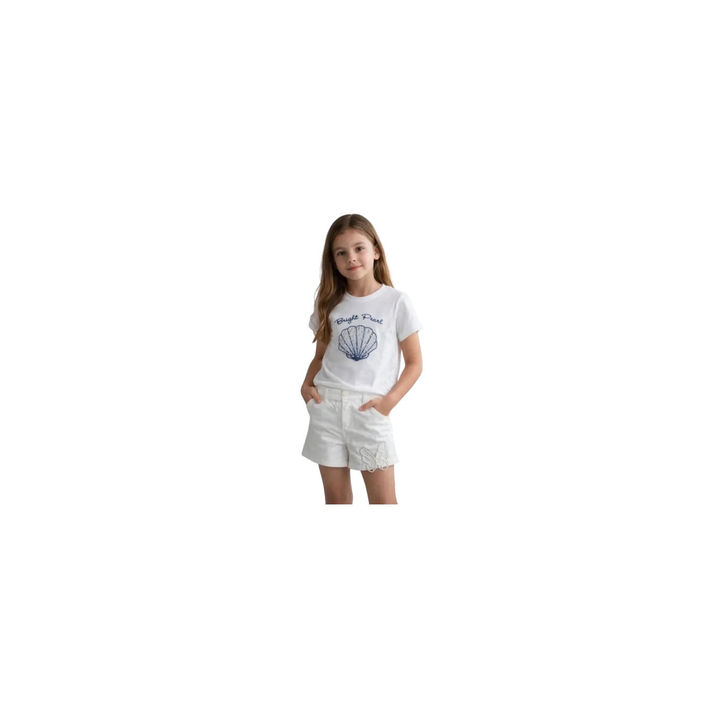 ELENA - Short papillon blanc 4 - 8 ans