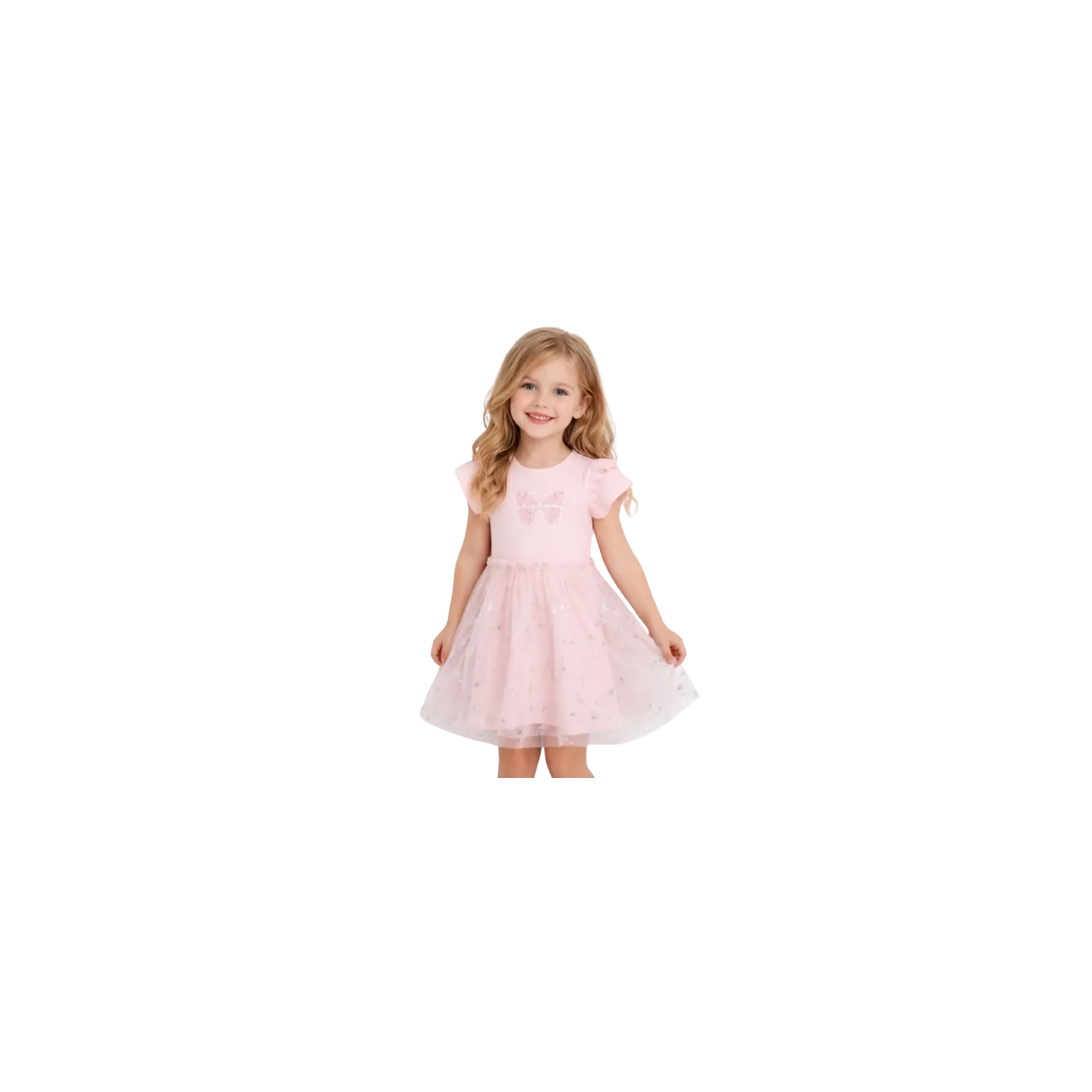 ELENA - Robe papillon rose 4 - 8 ans