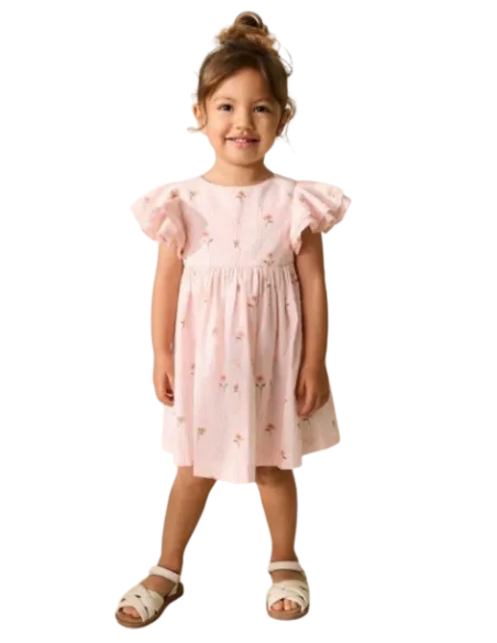 ELENA - Robe Fleurs imprimée rose 2 - 8 ans