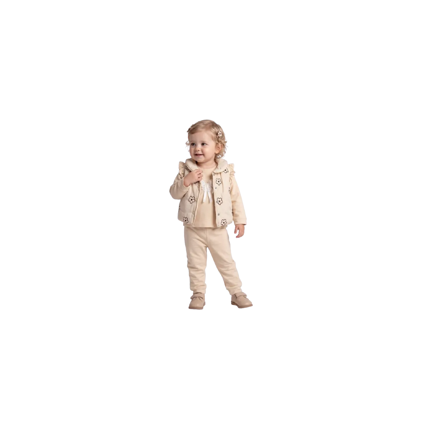 ELENA - Ensemble Fleurs beige pas cher| La Boîte de Magie Nice
