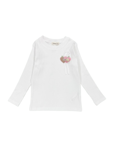 ELENA - Tee-shirt Coeurs Smile blanc  4 - 10 ans pas cher| La Boîte de Magie Nice