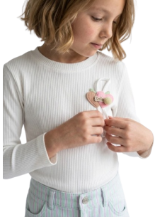 ELENA - Tee-shirt Coeurs Smile blanc  4 - 10 ans pas cher| La Boîte de Magie Nice 2