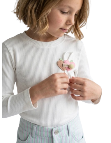 ELENA - Tee-shirt Coeurs Smile blanc  4 - 10 ans pas cher| La Boîte de Magie Nice