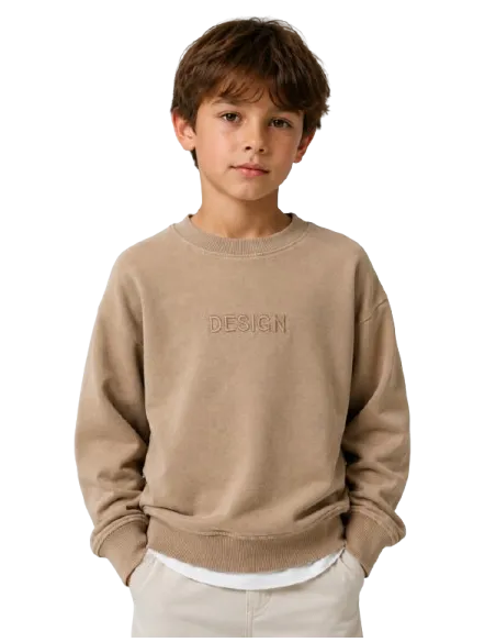 ELENA - Sweat Design camel 6 - 14 ans