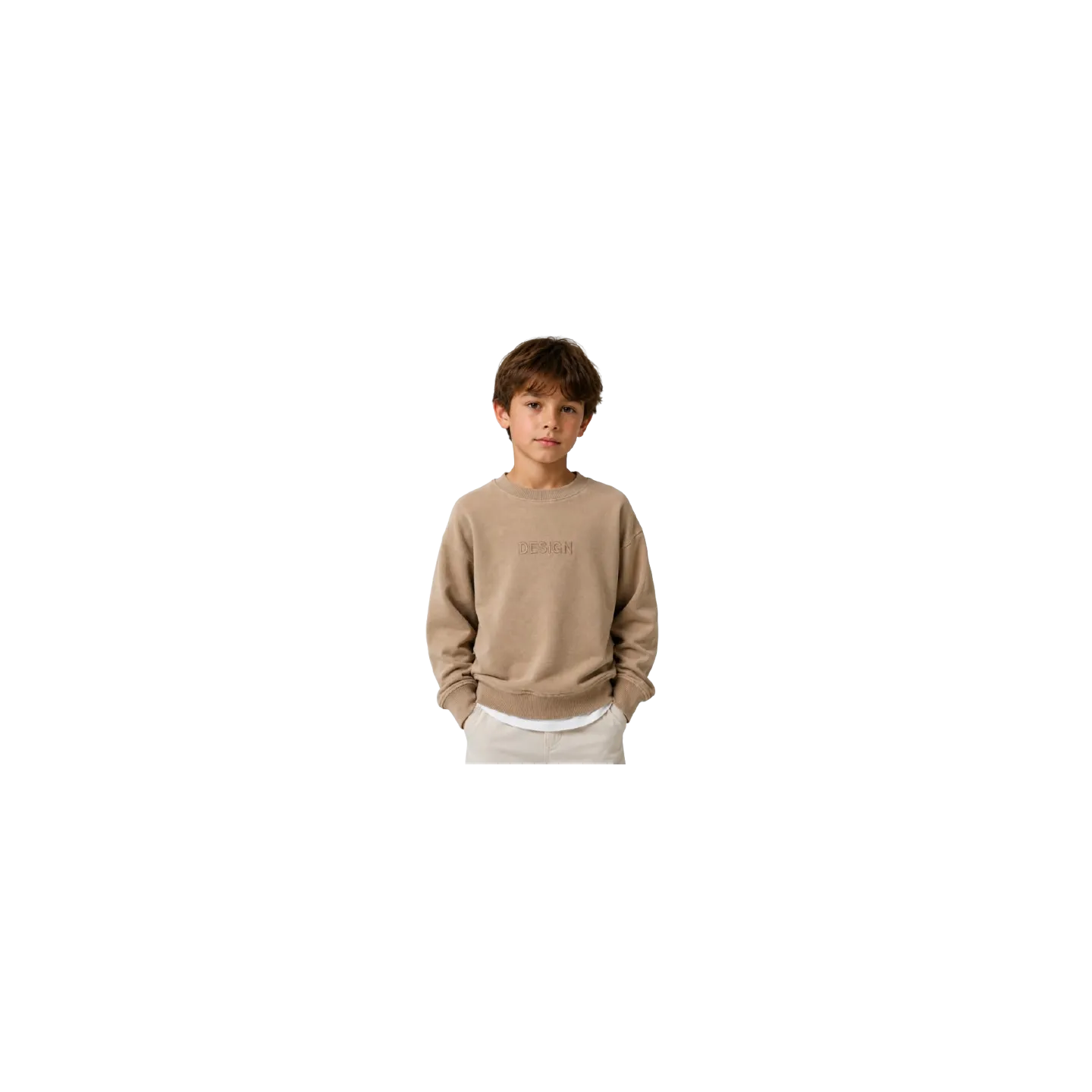 ELENA - Sweat Design camel 6 - 14 ans