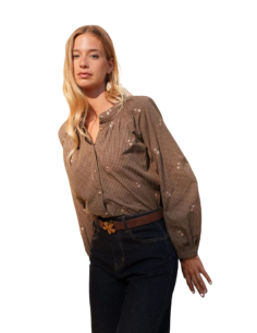 BAHE - Chemise Cerises marron