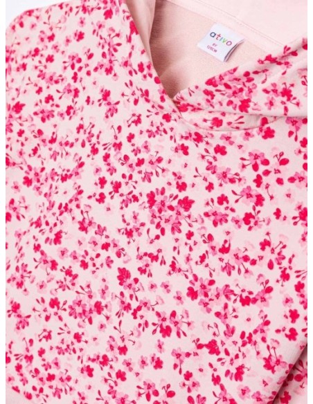 ATIVO - Sweat à Capuche Fleuri Rose 4 - 12 ans pas cher| La Boîte de Magie Nice