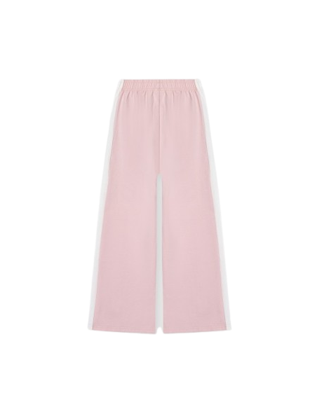ATIVO - Pantalon Wide-Leg Rose Poudré à Bandes Blanches 4 - 14 ans pas cher| La Boîte de Magie Nice