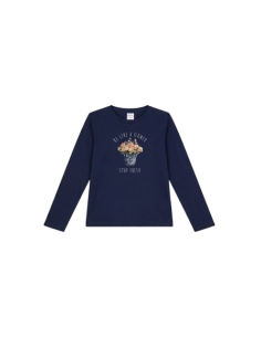 ATIVO - T-shirt Flower Fresh marine 4-12 ans