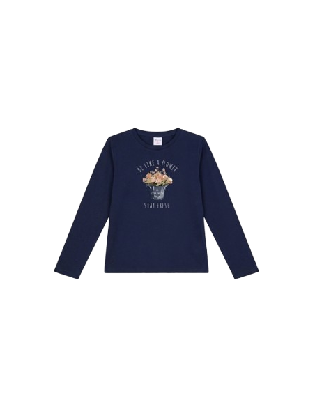ATIVO - T-shirt Flower Fresh marine 4-12 ans