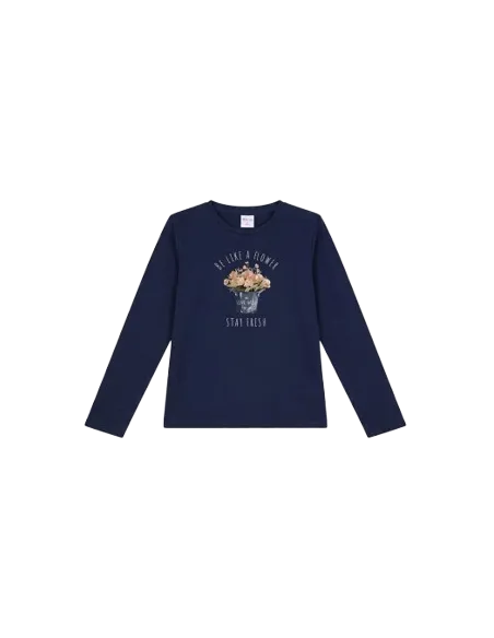 ATIVO - T-shirt Flower Fresh marine 4-12 ans