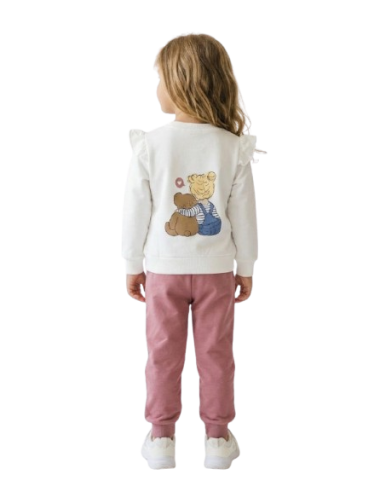ELENA - Ensemble Make Friend blanc et rose poudré 1 - 4 ans pas cher| La Boîte de Magie Nice