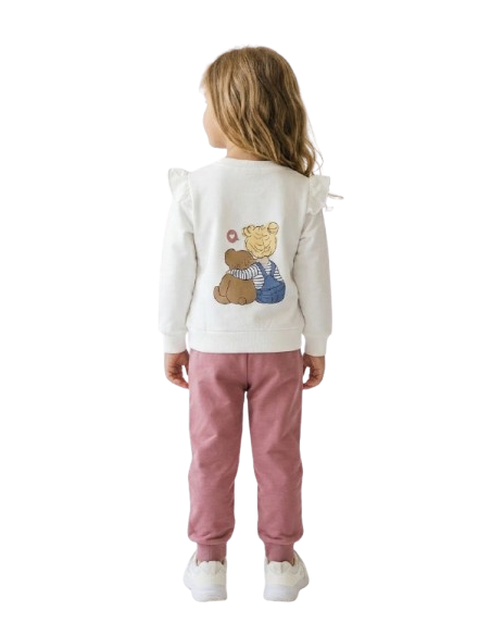 ELENA - Ensemble Make Friend blanc et rose poudré 1 - 4 ans pas cher| La Boîte de Magie Nice