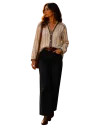 BAHE - Chemise beige imprimé noir