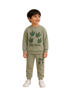 ELENA - Ensemble Dino tracks kaki 1- 4 ans