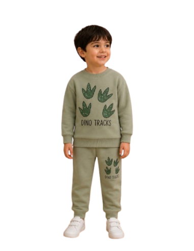 ELENA - Ensemble Dino tracks kaki 1- 4 ans