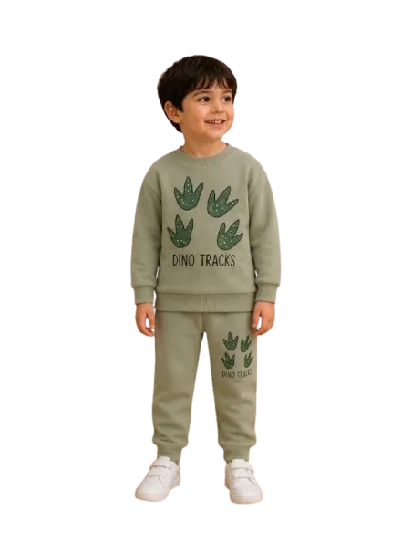 ELENA - Ensemble Dino tracks kaki 1- 4 ans