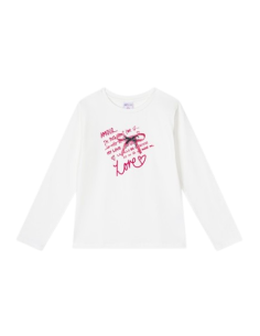 ATIVO - Tee-shirt Love blanc 4 -14 ans
