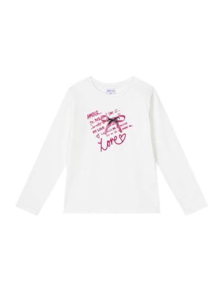ATIVO - Tee-shirt Love blanc 4 -14 ans